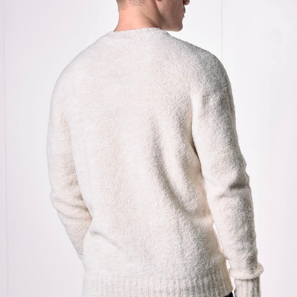 V2 | MAGLIONE GIROCOLLO FILATO EXTRA-SOFT PANNA