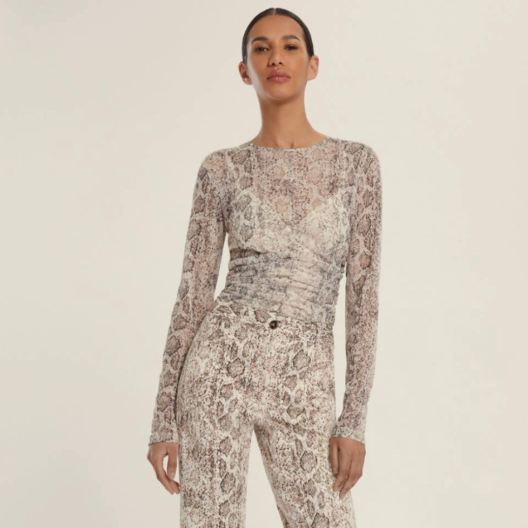 EMME Marella | Maglia in jearsey tulle - cammello