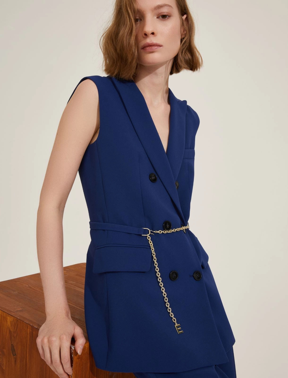 EMME Marella | Tailleur gilet doppiopetto e pantalone wideleg