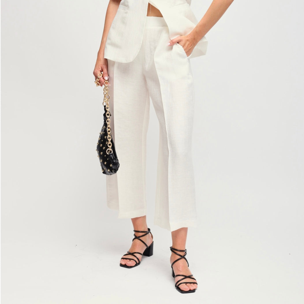 MARYLEY | Coord giacca maniche corte e pantalino bianco