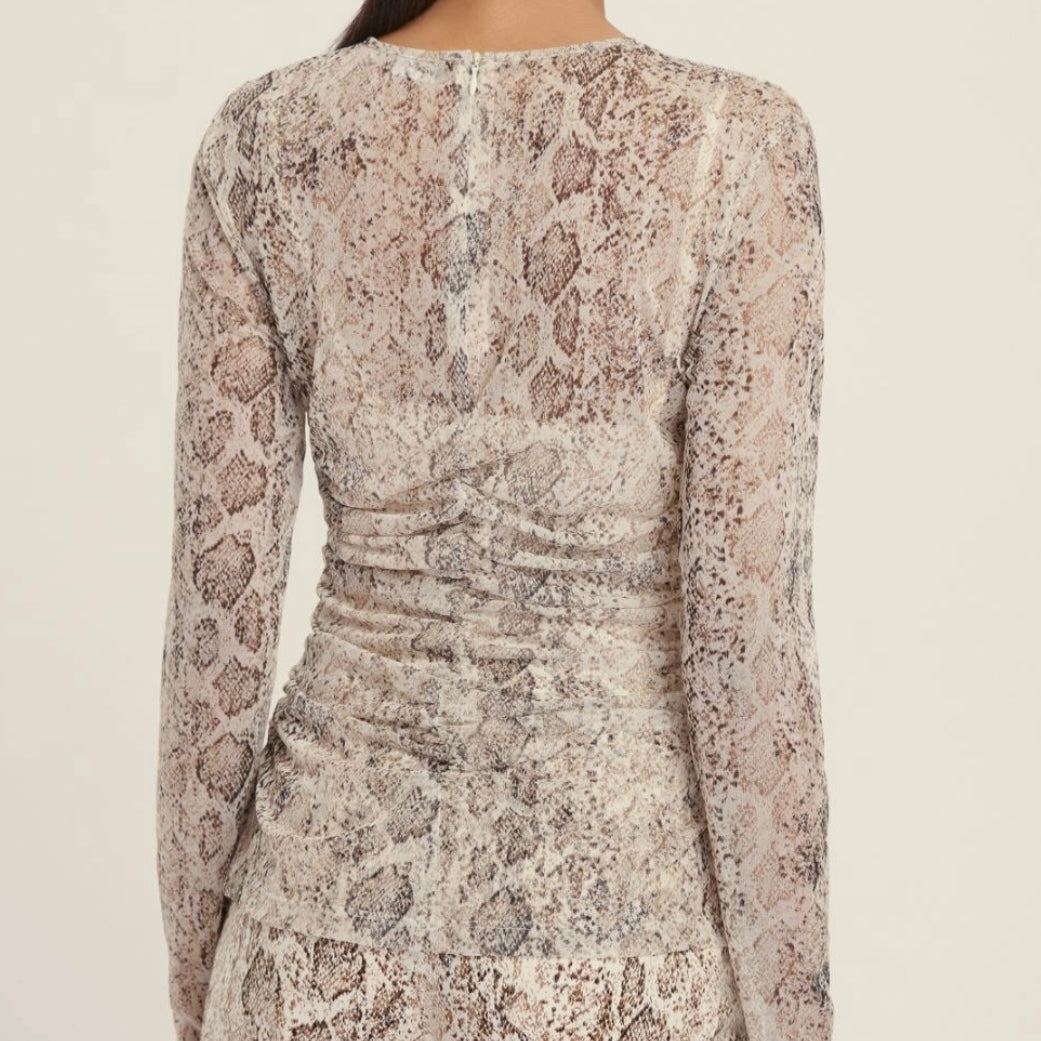 EMME Marella | Maglia in jearsey tulle - cammello