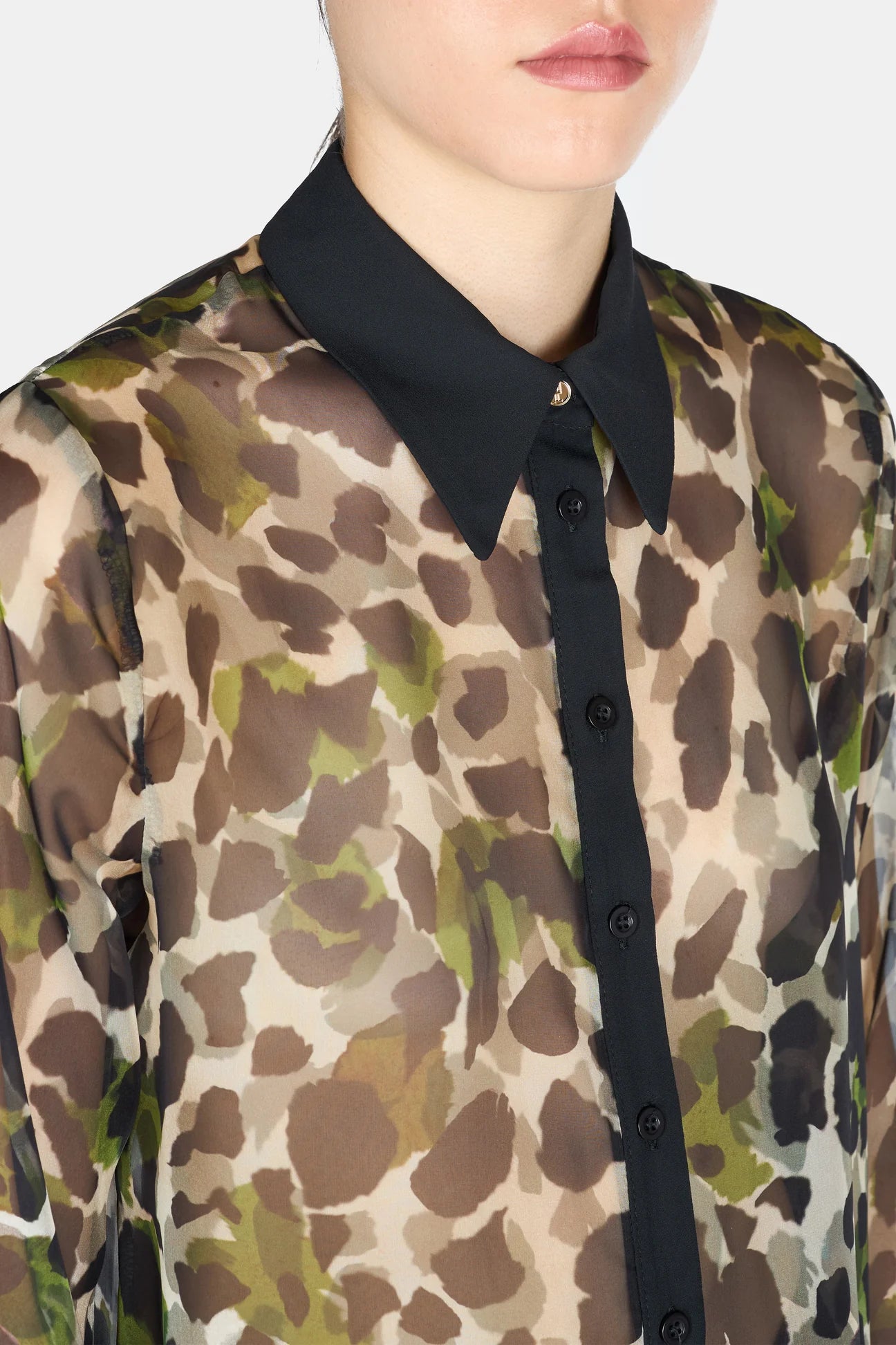 Camicia animalier verde/nero