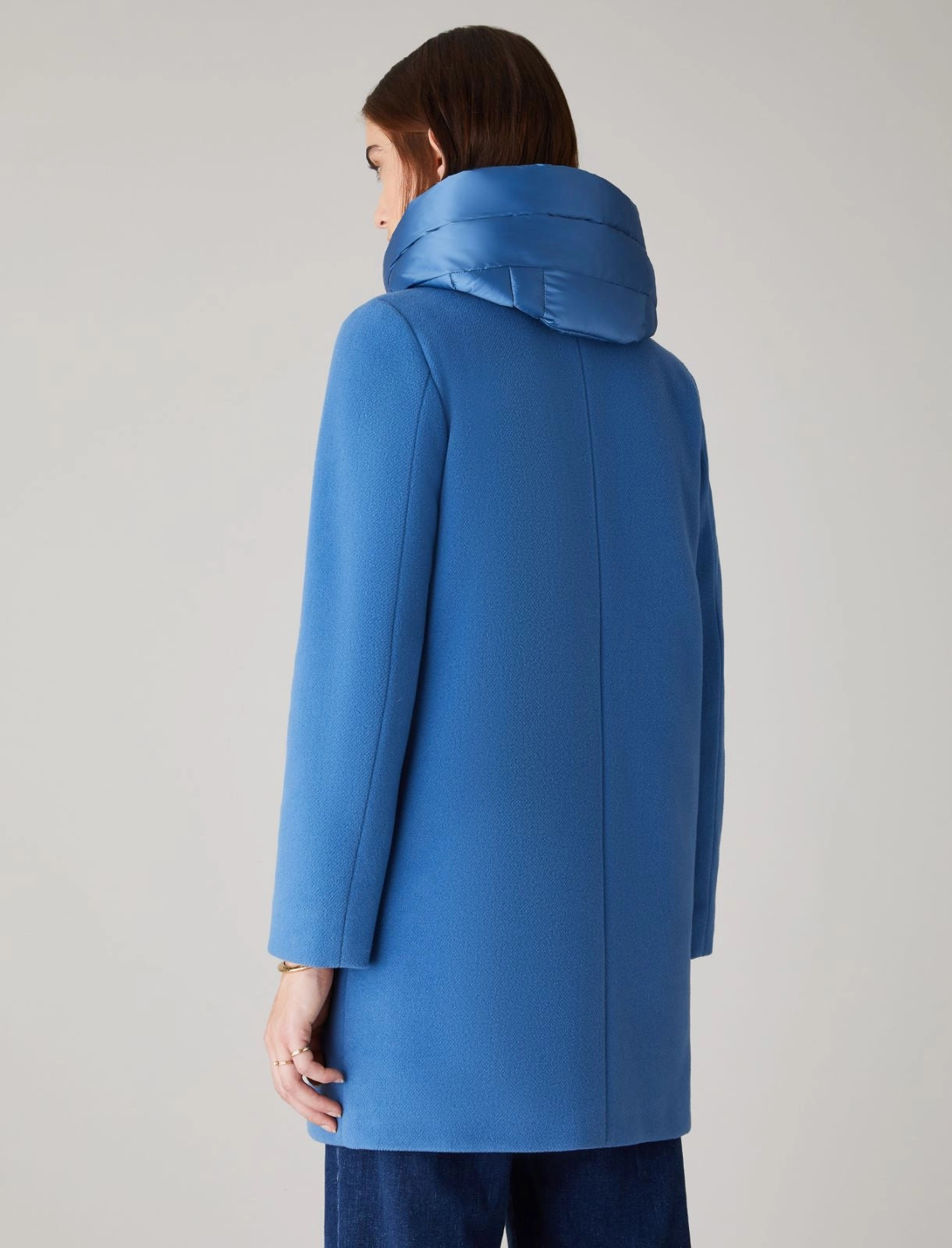 EMME Marella | Cappotto imbottito lungo Osmunda azzurro