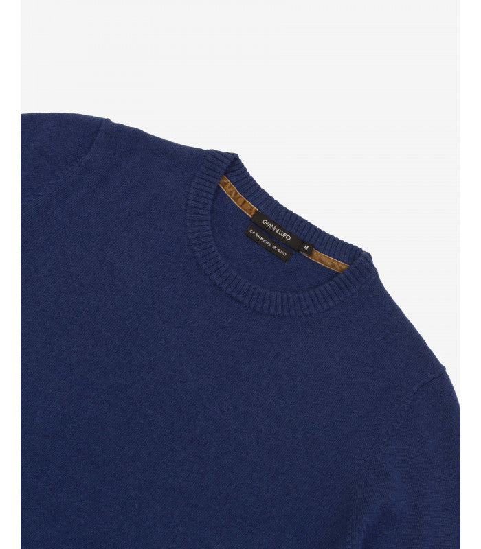 Maglione cashmere blend blu