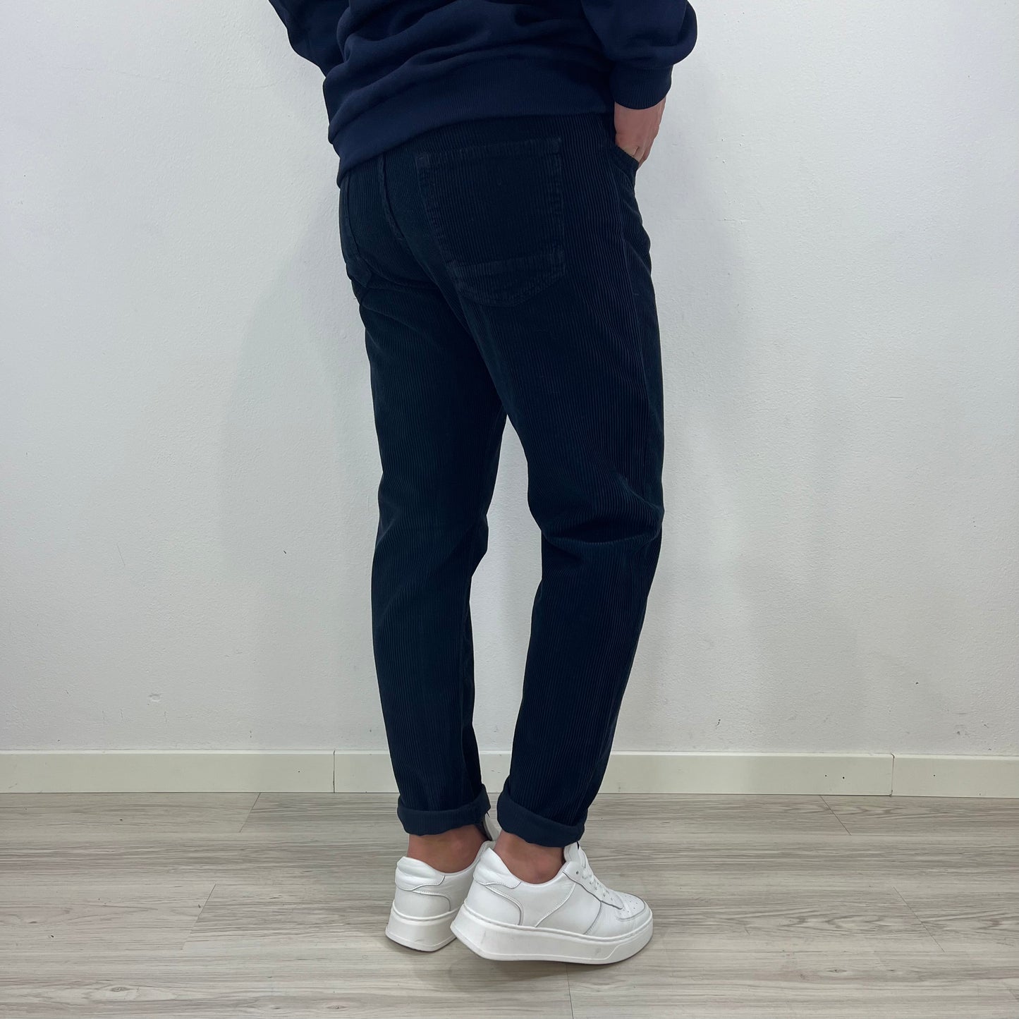 Pantaloni velluto blu